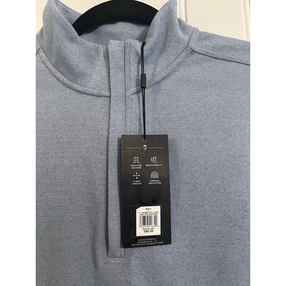 Walter Hagen Men's Size Small‎ Light Blue Quarter Zip Pullover NWT - Picture 5 of 8